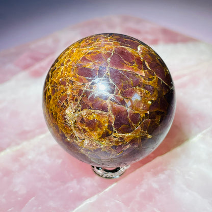 Asteriated Almandine 'Star Flash' Garnet Medium Sphere (Video)