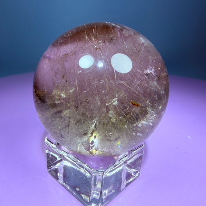 Gold Rutile Smoky Quartz Medium Sphere