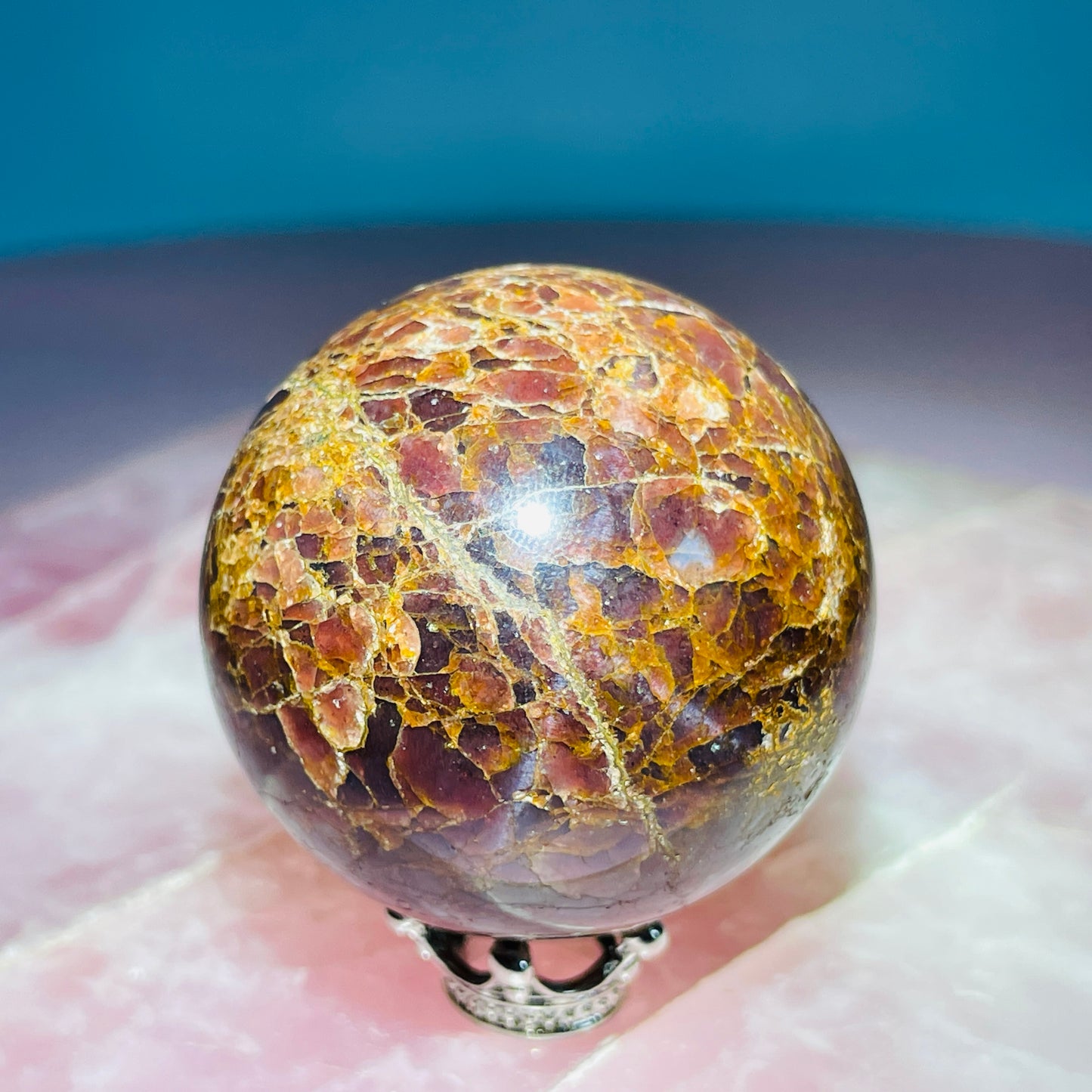 Asteriated Almandine 'Star Flash' Garnet Medium Sphere (Video)