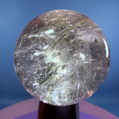 Gold Rutile Smoky Quartz Medium Sphere