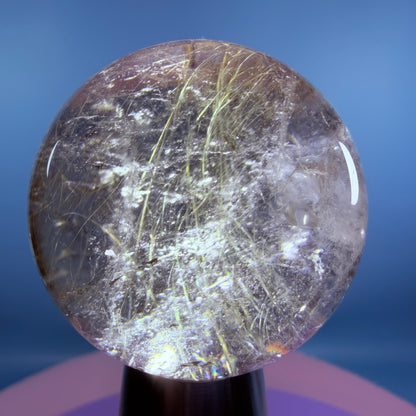 Gold Rutile Smoky Quartz Medium Sphere