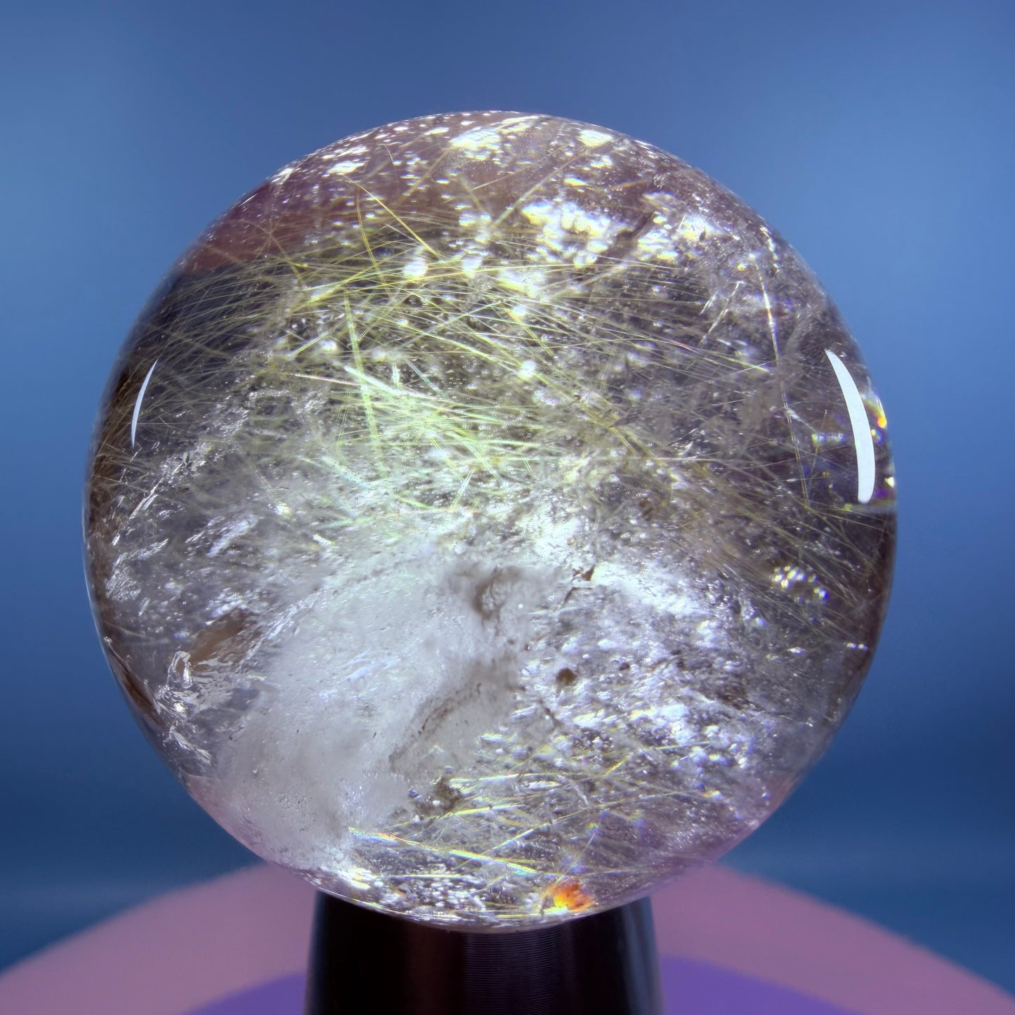 Gold Rutile Smoky Quartz Medium Sphere
