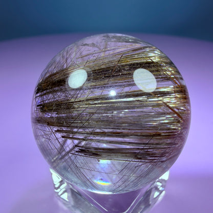 High Grade Copper Rutile Quartz Small Sphere