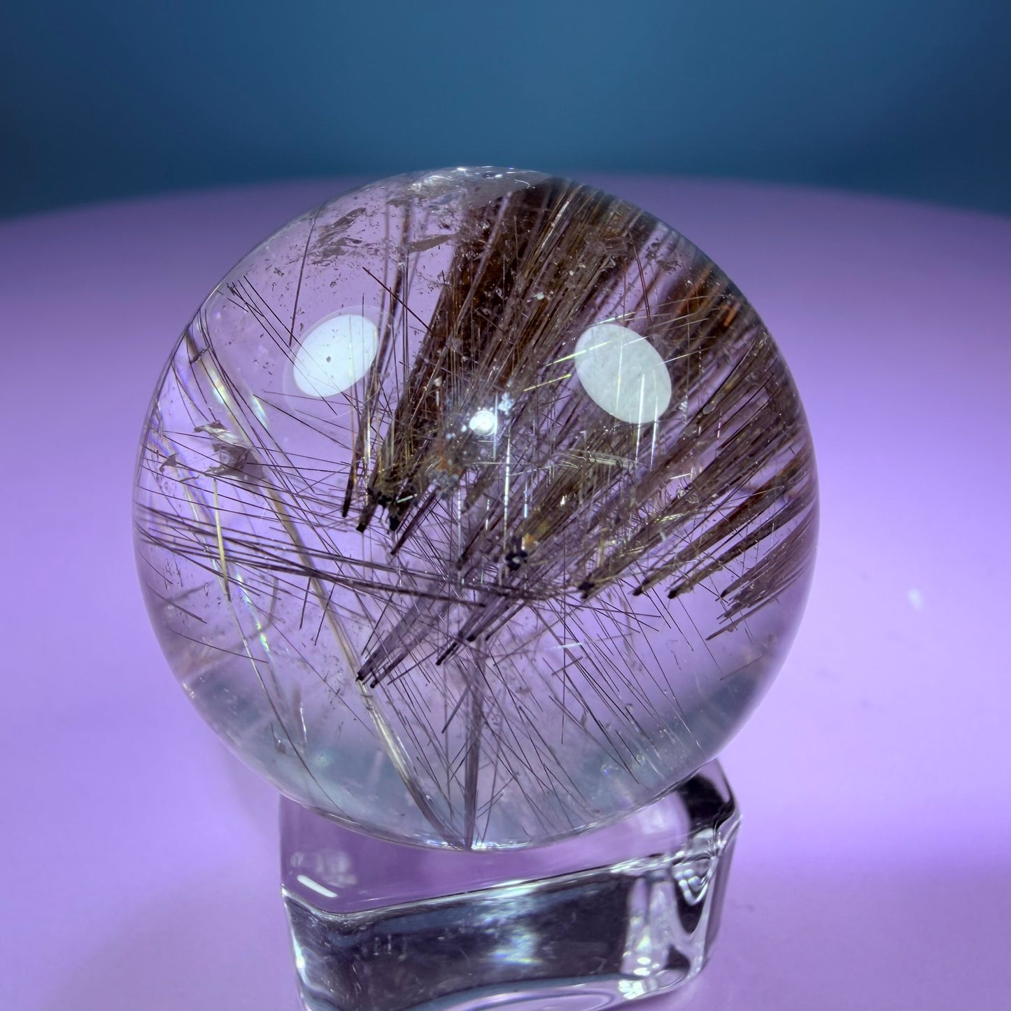 High Grade Copper Rutile Quartz Small Sphere
