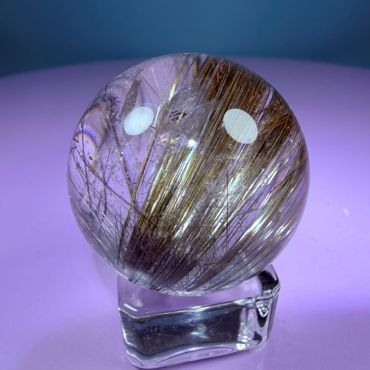 High Grade Copper Rutile Quartz Small Sphere