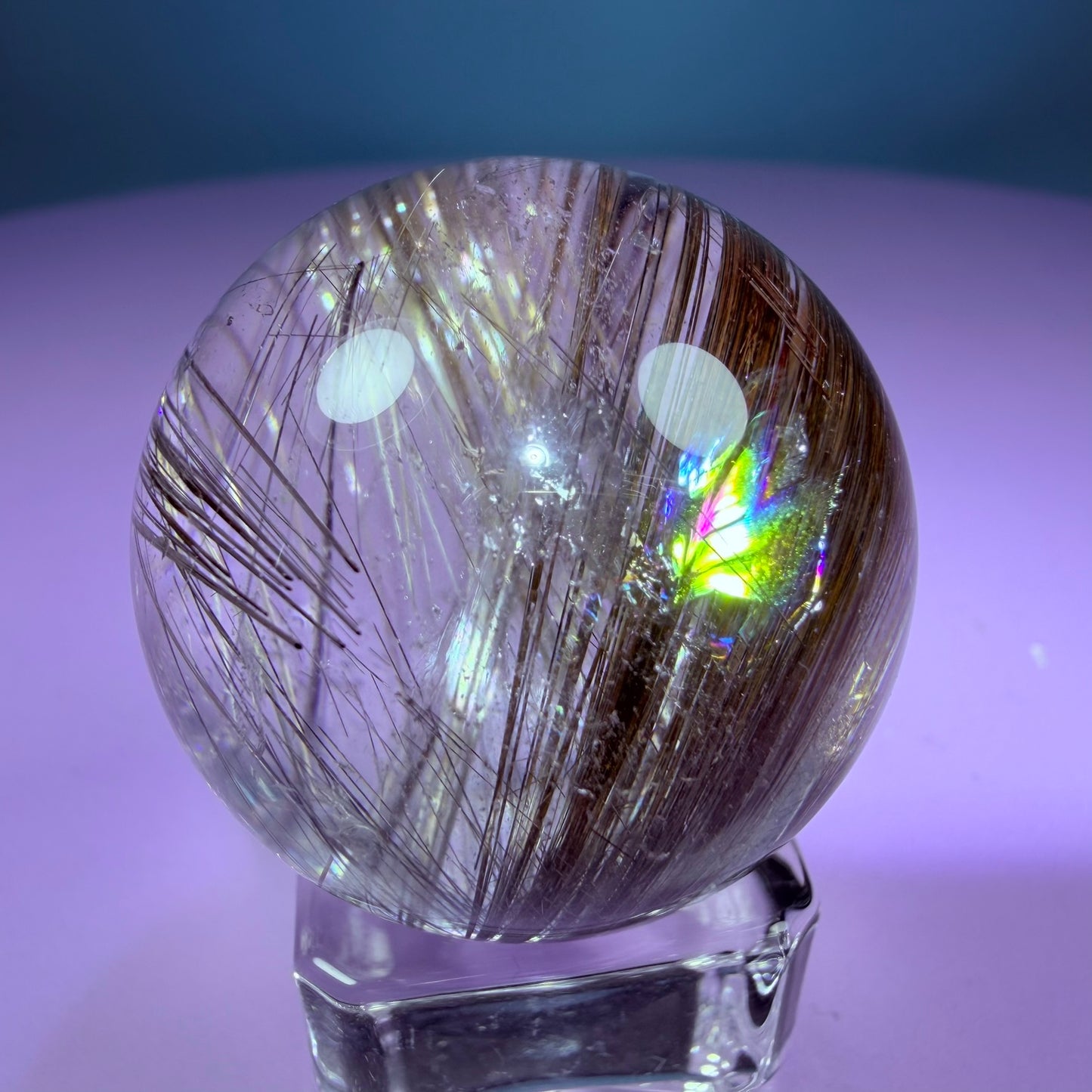 High Grade Copper Rutile Quartz Small Sphere