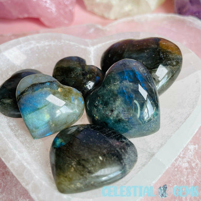 Labradorite Heart Whakairo Iti