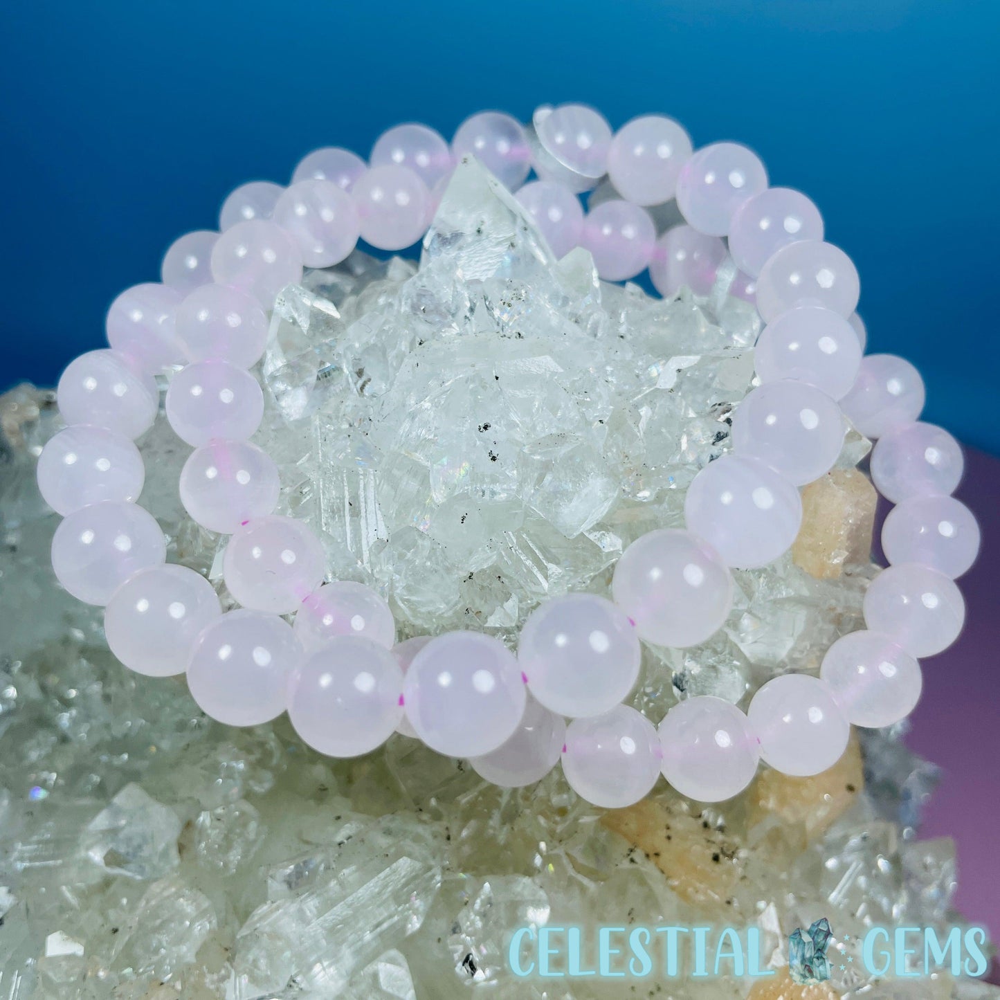 Mangano Calcite 8mm Bead Bracelet