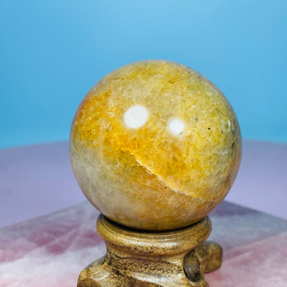 Pyrite in Golden Healer Quartz Medium Sphere