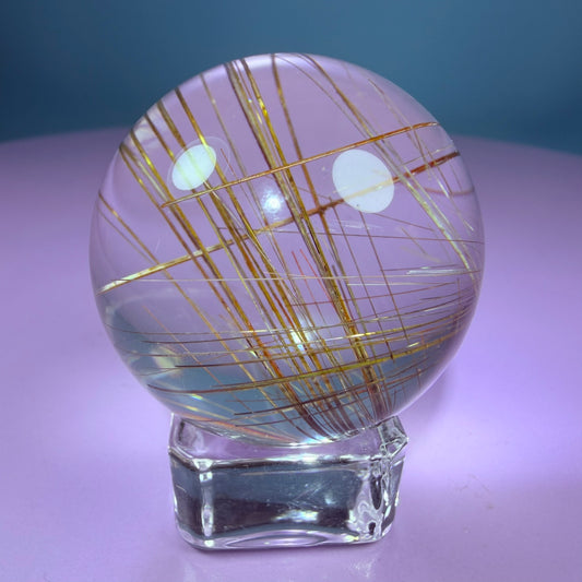 High Grade Gold Rutile Quartz Small Sphere