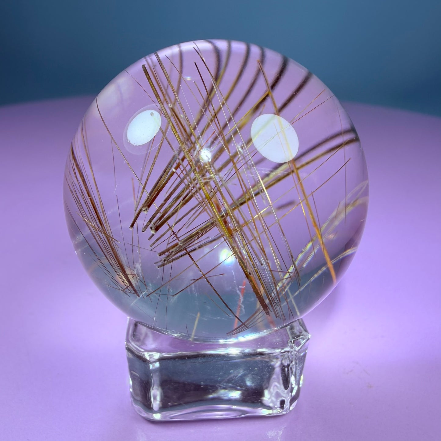 High Grade Gold Rutile Quartz Small Sphere