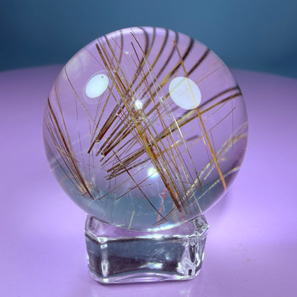 High Grade Gold Rutile Quartz Small Sphere