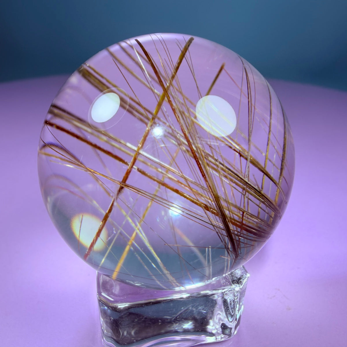 High Grade Gold Rutile Quartz Small Sphere