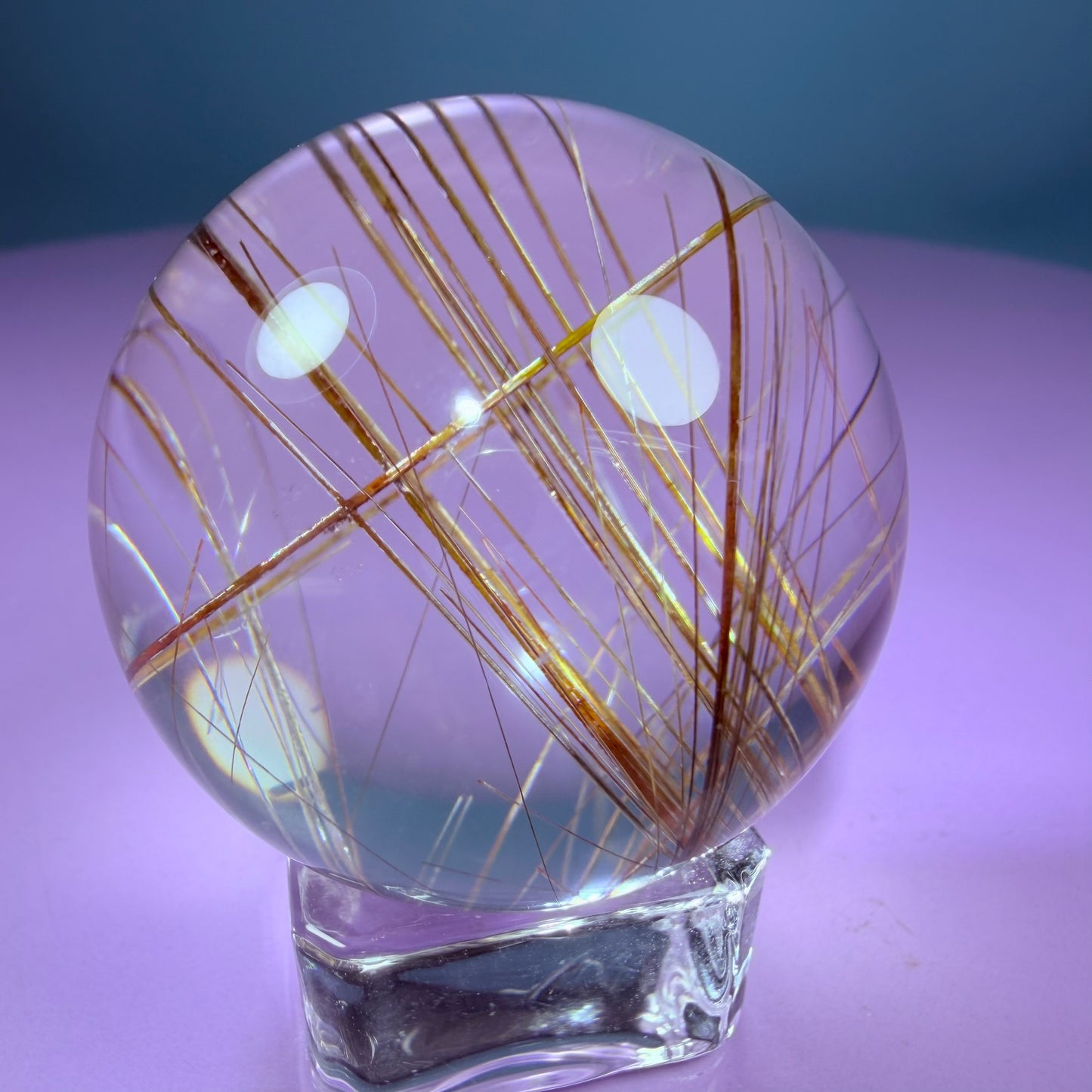High Grade Gold Rutile Quartz Small Sphere