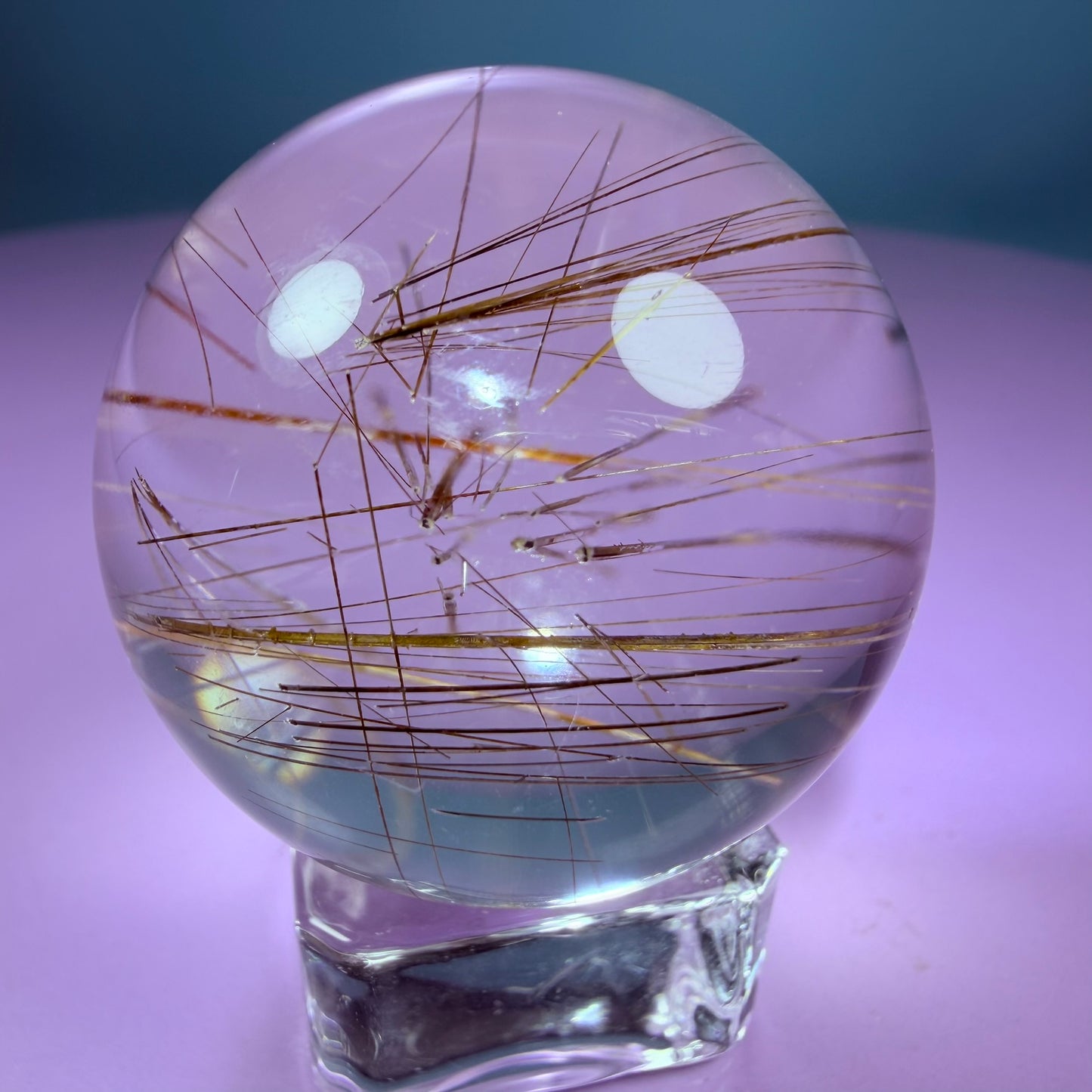 High Grade Gold Rutile Quartz Small Sphere