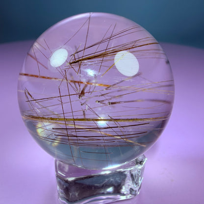 High Grade Gold Rutile Quartz Small Sphere