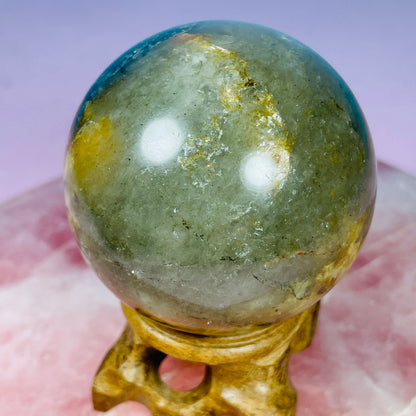 Pyrite in Golden Healer Quartz Medium Sphere