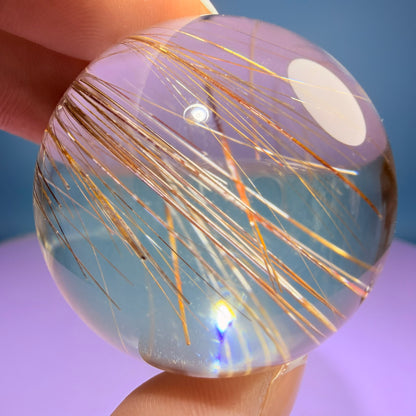 High Grade Gold Rutile Quartz Small Sphere