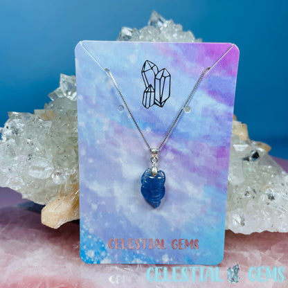 Tanzanite Lucky Fox Pendant on 925 Silver Chain Necklace