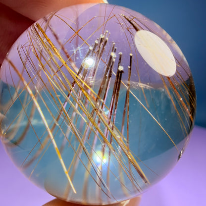 High Grade Gold Rutile Quartz Small Sphere