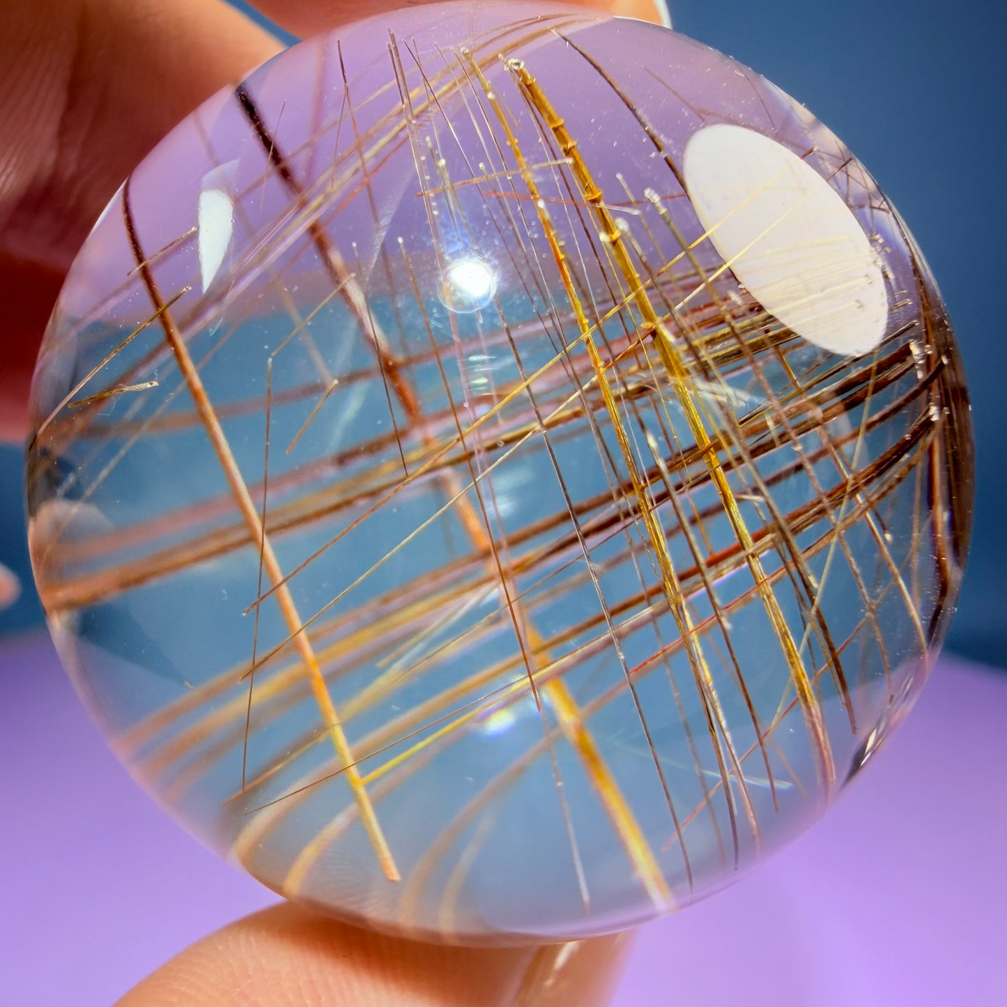 High Grade Gold Rutile Quartz Small Sphere