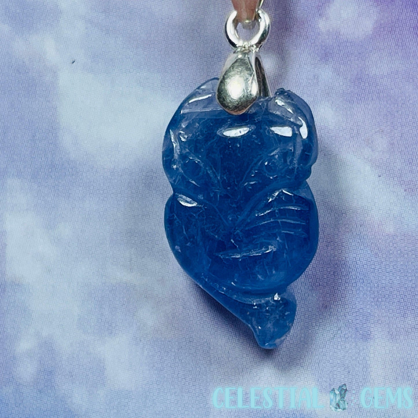 Tanzanite Lucky Fox Pendant on 925 Silver Chain Necklace