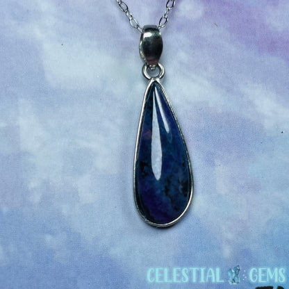 Very Rare Sugilite Pendant on 925 Silver Chain Necklace