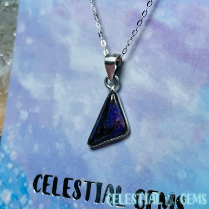 Very Rare Sugilite Pendant on 925 Silver Chain Necklace