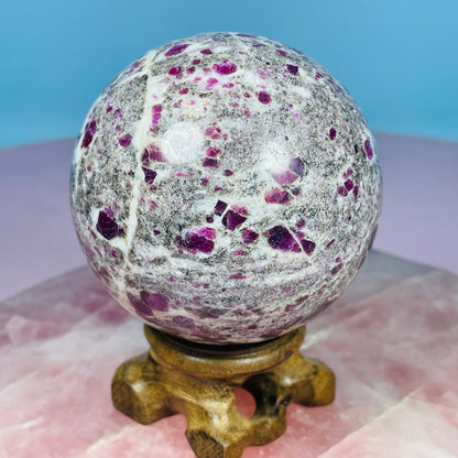 Ruby in Granite Large Sphere