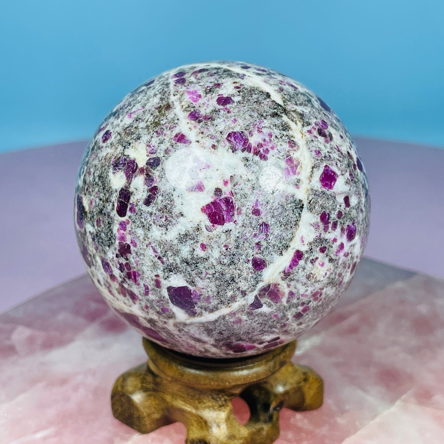 Ruby in Granite Large Sphere