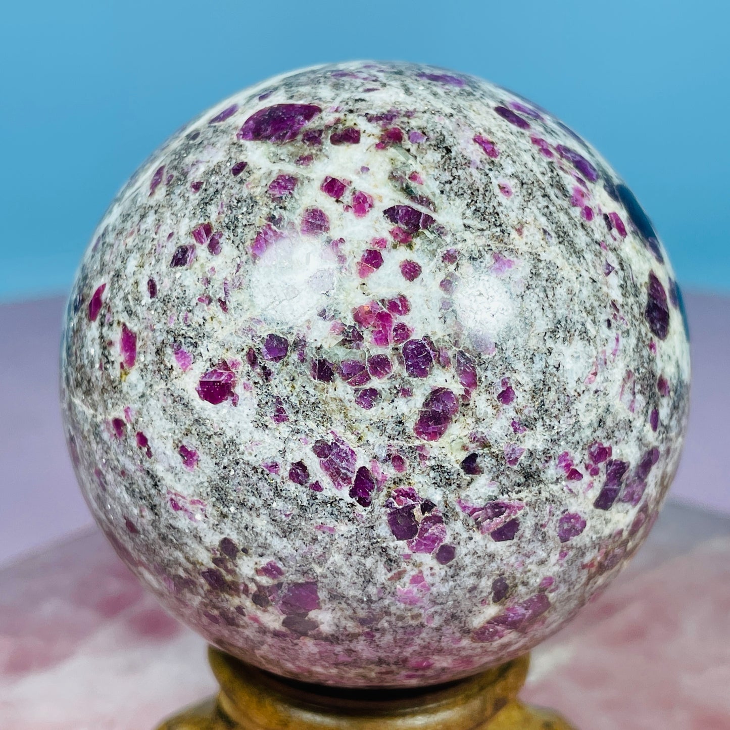 Ruby in Granite Large Sphere