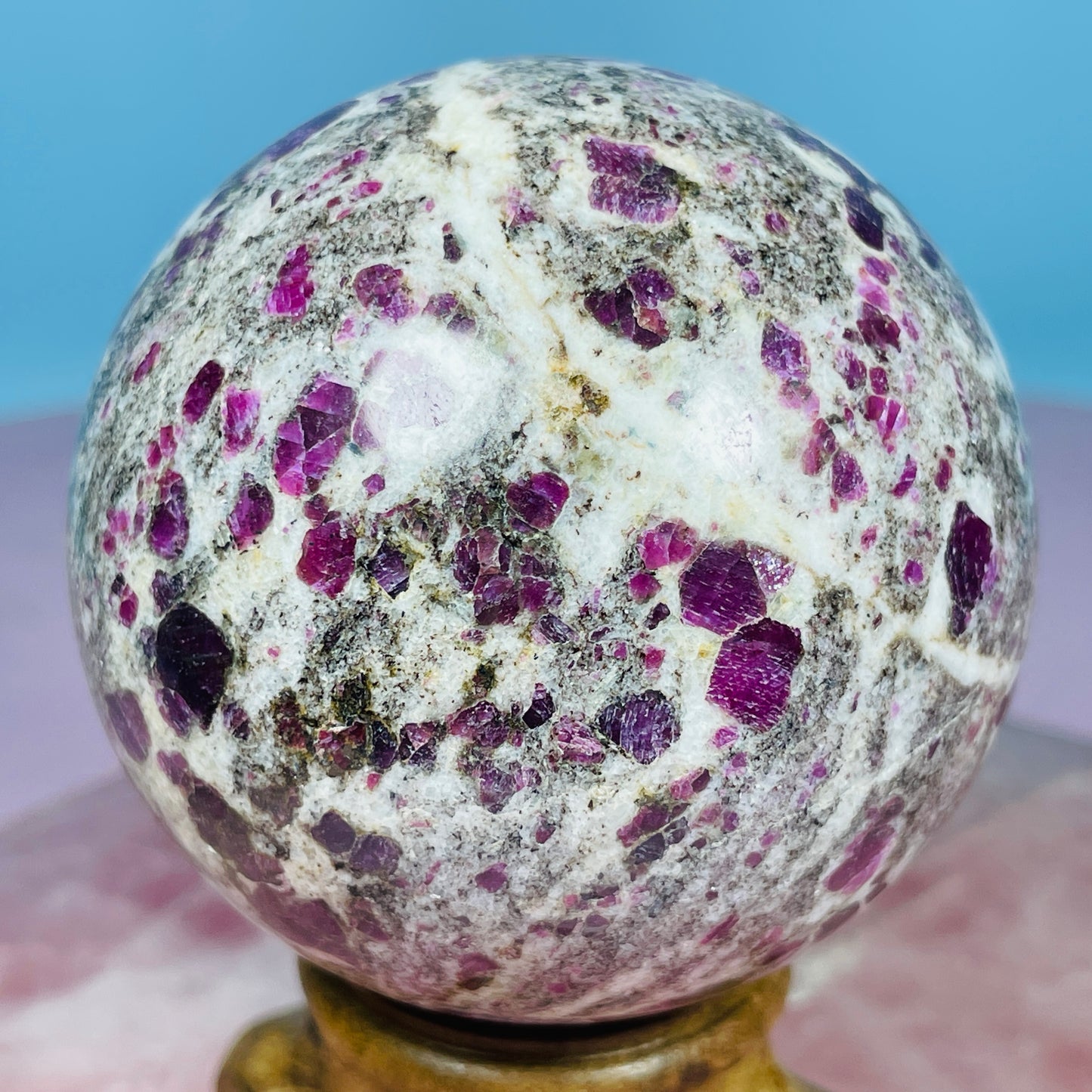 Ruby in Granite Large Sphere