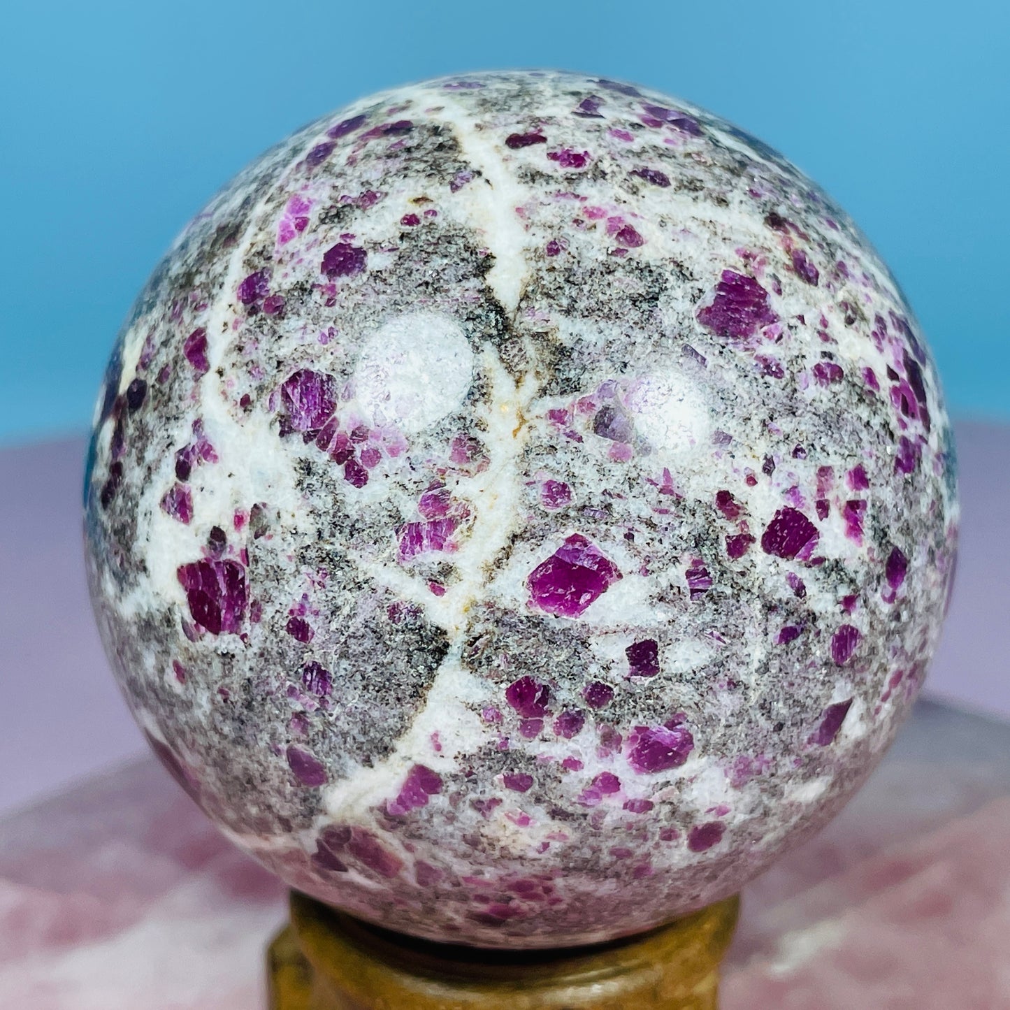 Ruby in Granite Large Sphere