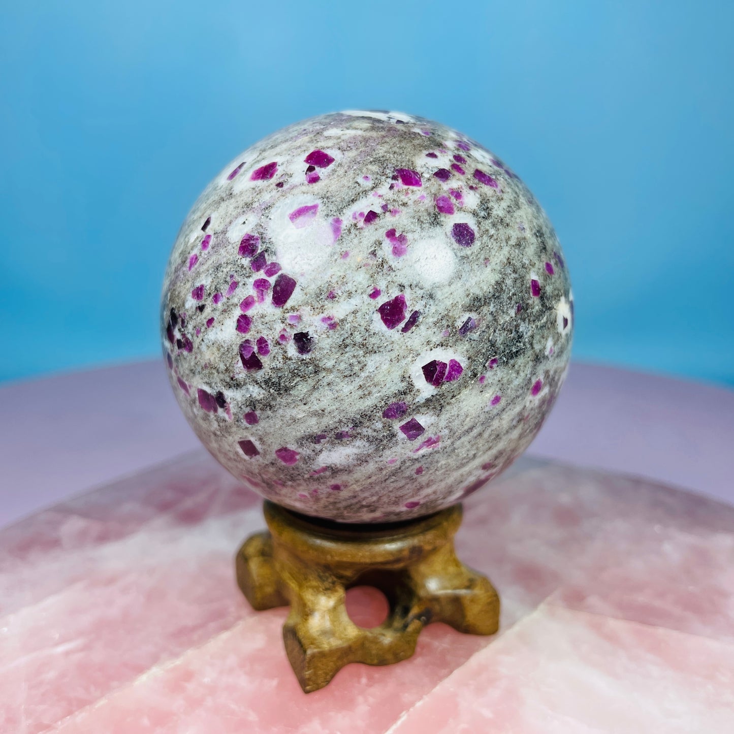 Ruby in Granite Large Sphere