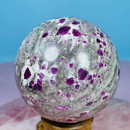 Ruby in Granite Large Sphere