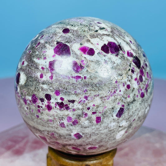 Ruby in Granite Large Sphere