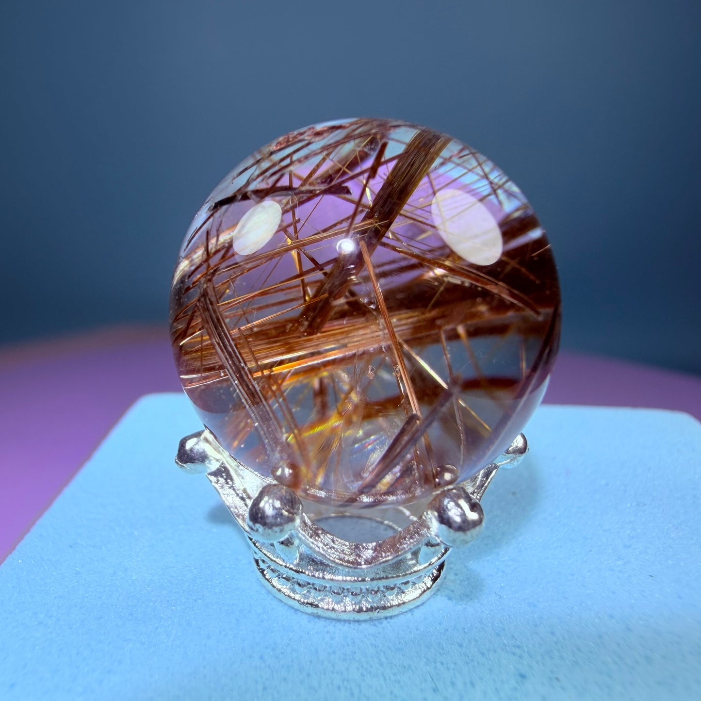 High Grade Copper Rutile Quartz Mini Sphere