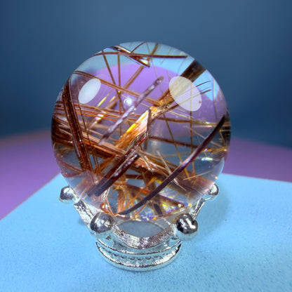 High Grade Copper Rutile Quartz Mini Sphere