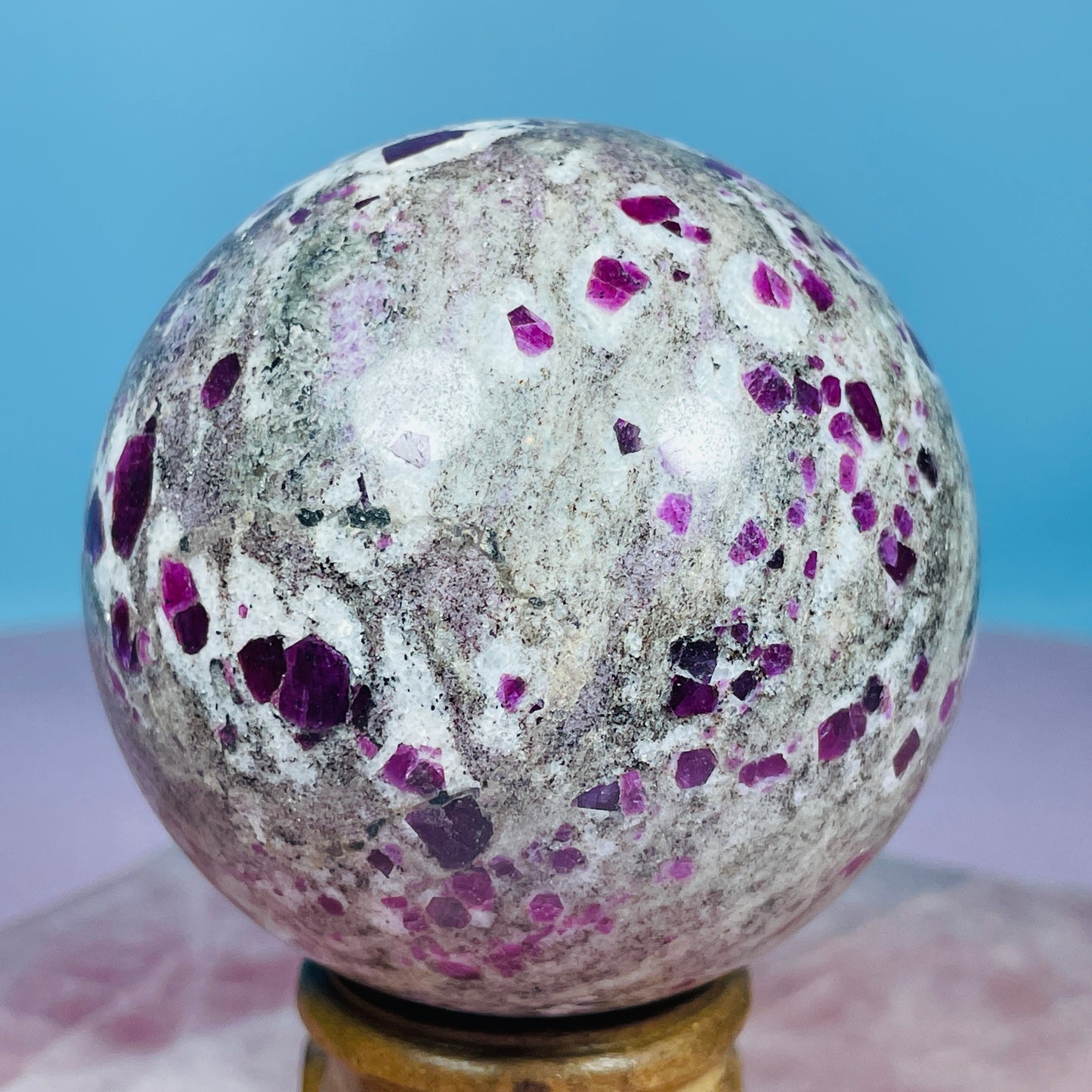 Ruby in Granite Large Sphere