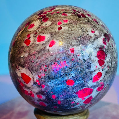 Ruby in Granite Large Sphere