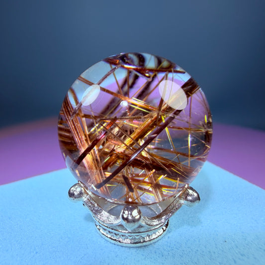 High Grade Copper Rutile Quartz Mini Sphere