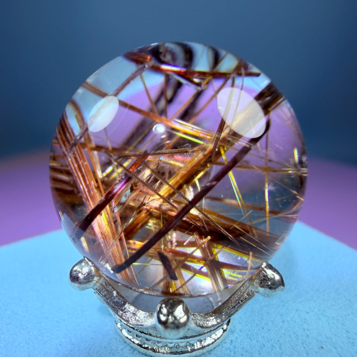 High Grade Copper Rutile Quartz Mini Sphere