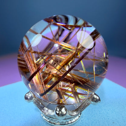 High Grade Copper Rutile Quartz Mini Sphere