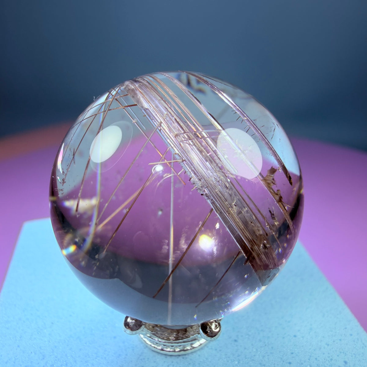 Silver Rutile Quartz Small Sphere