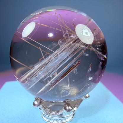 Silver Rutile Quartz Small Sphere