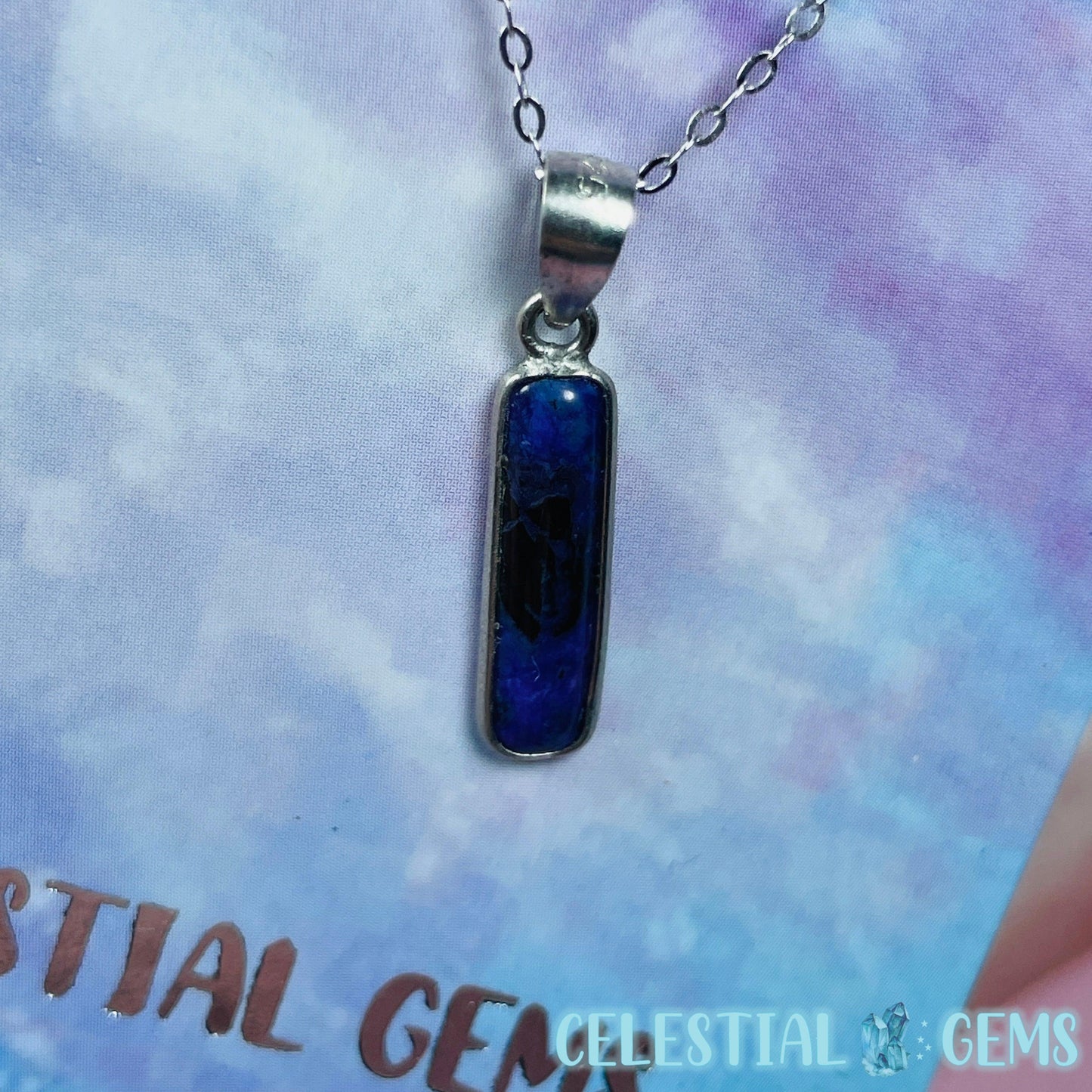 Very Rare Sugilite Pendant on 925 Silver Chain Necklace