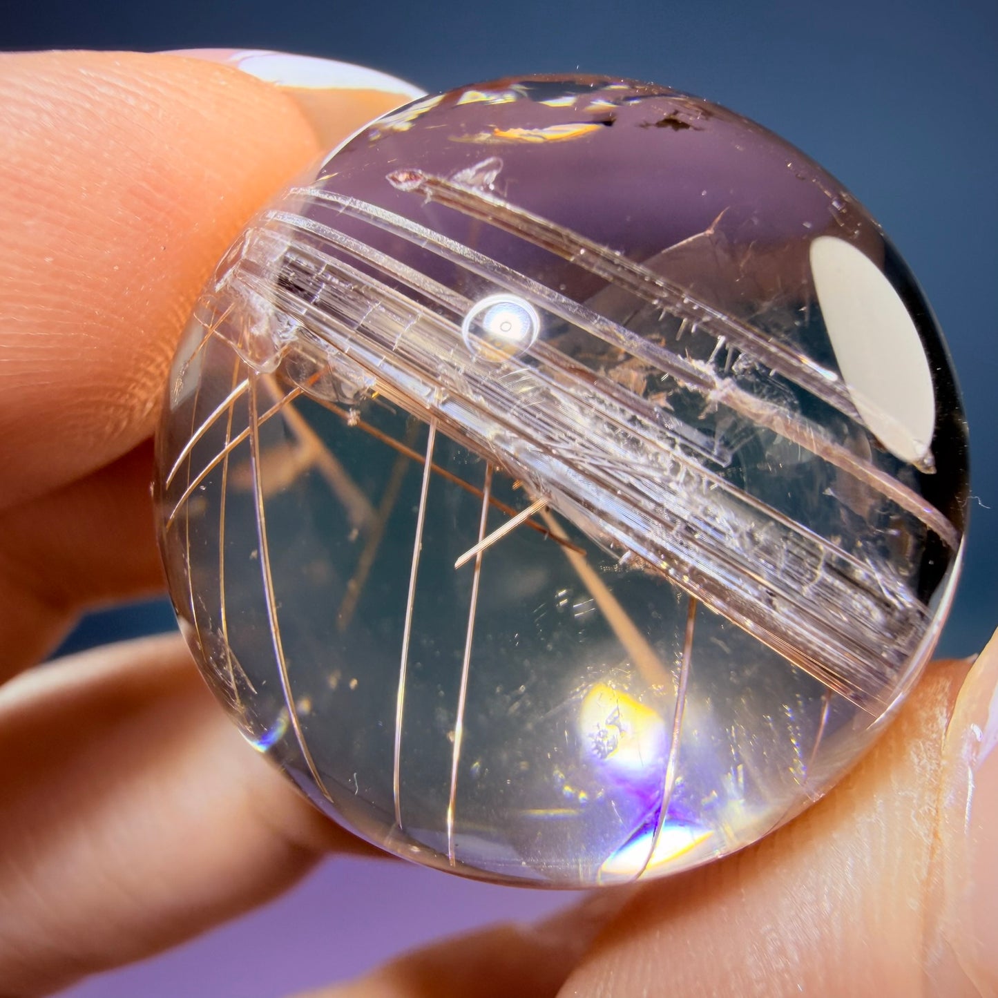 Silver Rutile Quartz Small Sphere