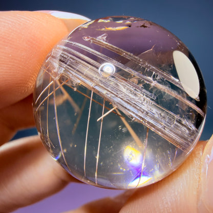Silver Rutile Quartz Small Sphere