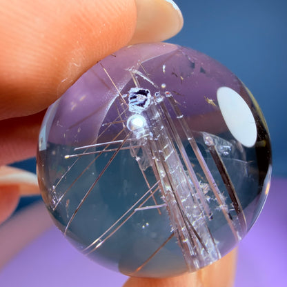 Silver Rutile Quartz Small Sphere