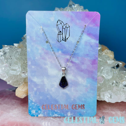 Very Rare Sugilite Pendant on 925 Silver Chain Necklace